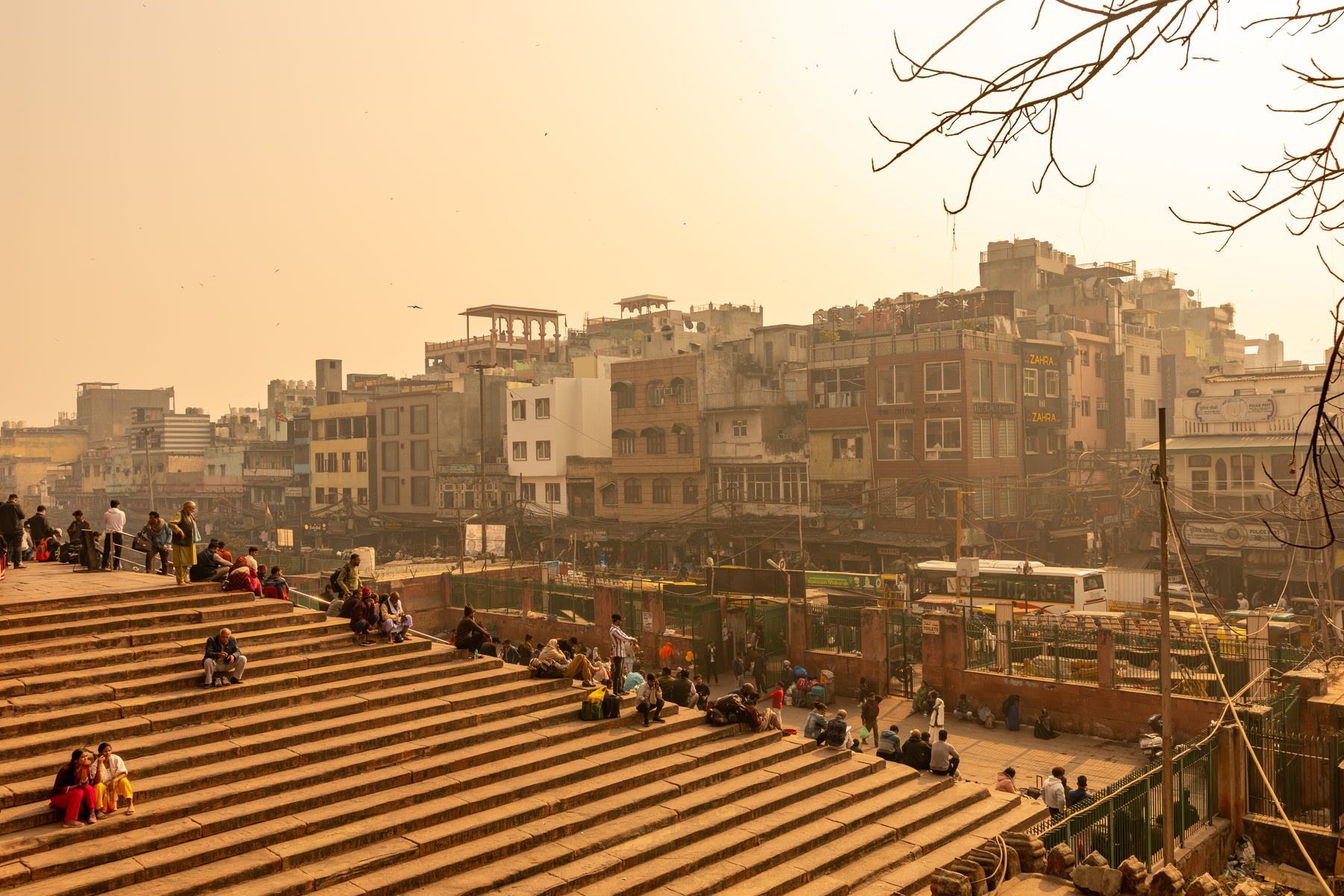 Riverfront Ghats And Dense City